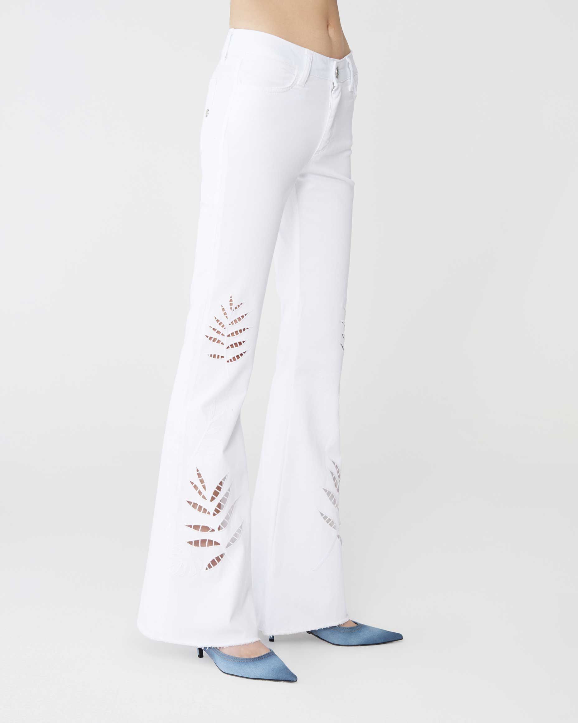 1SJ0503-071 [SHAFT JEANS] Lola Summer Emb Palm Bianco #CP1D2YT3100 (EU)
