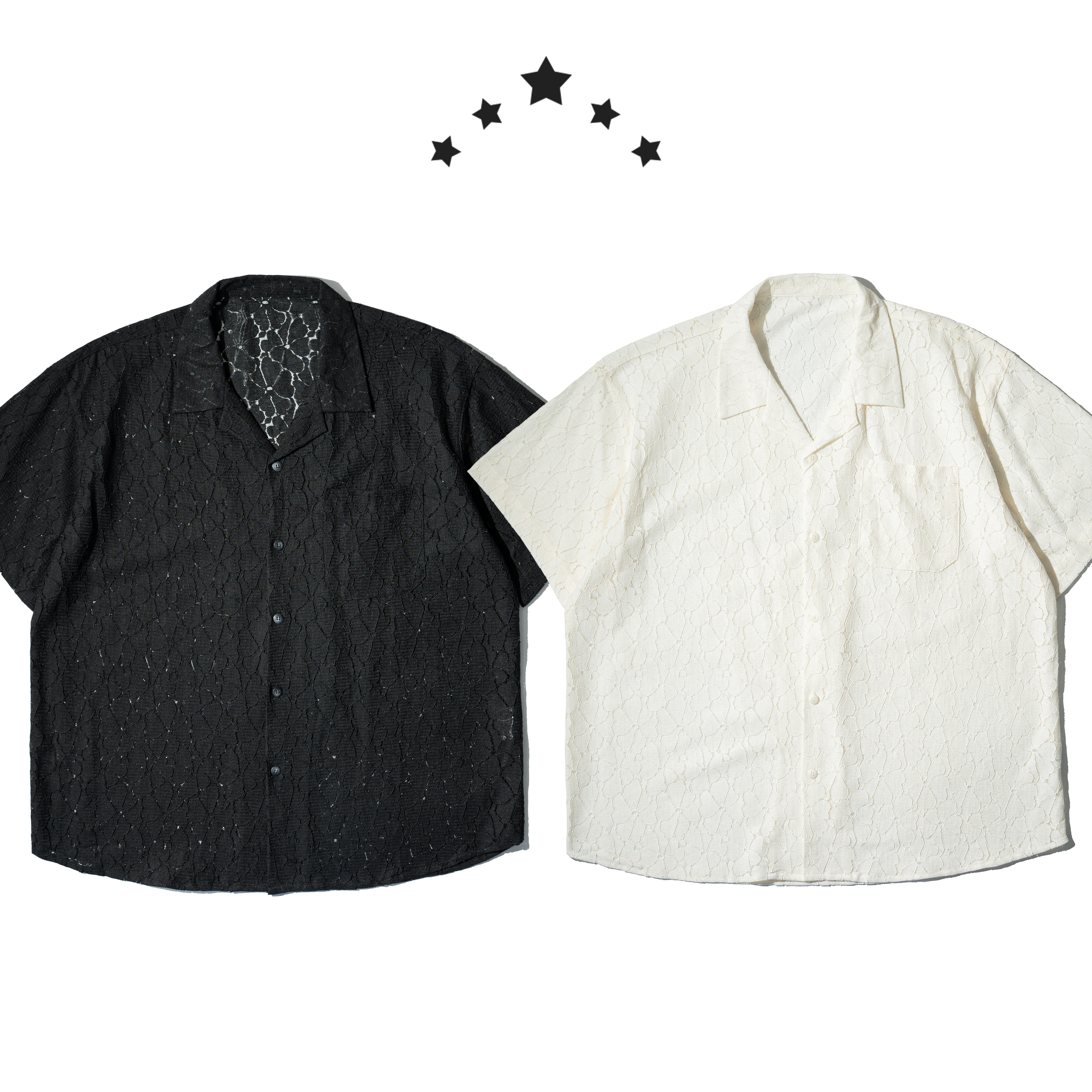 Pointelle-Knit Shirts 花朵 鏤空 短袖襯衫 [O-568]