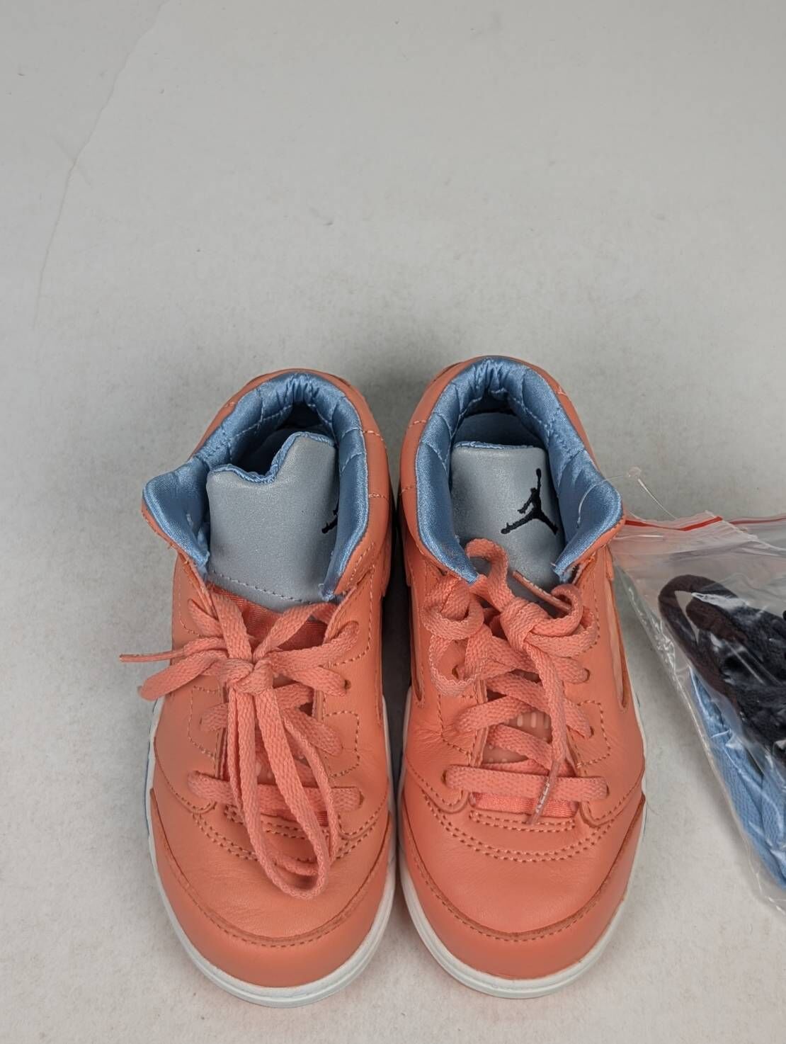 微瑕疵-左右腳鞋底泛黃鞋盒破損 DV4981-641 9C DJ Khaled X Air Jordan 5 "Crimson Bliss" TD 聯名款 緋紅極樂 粉橘 小童