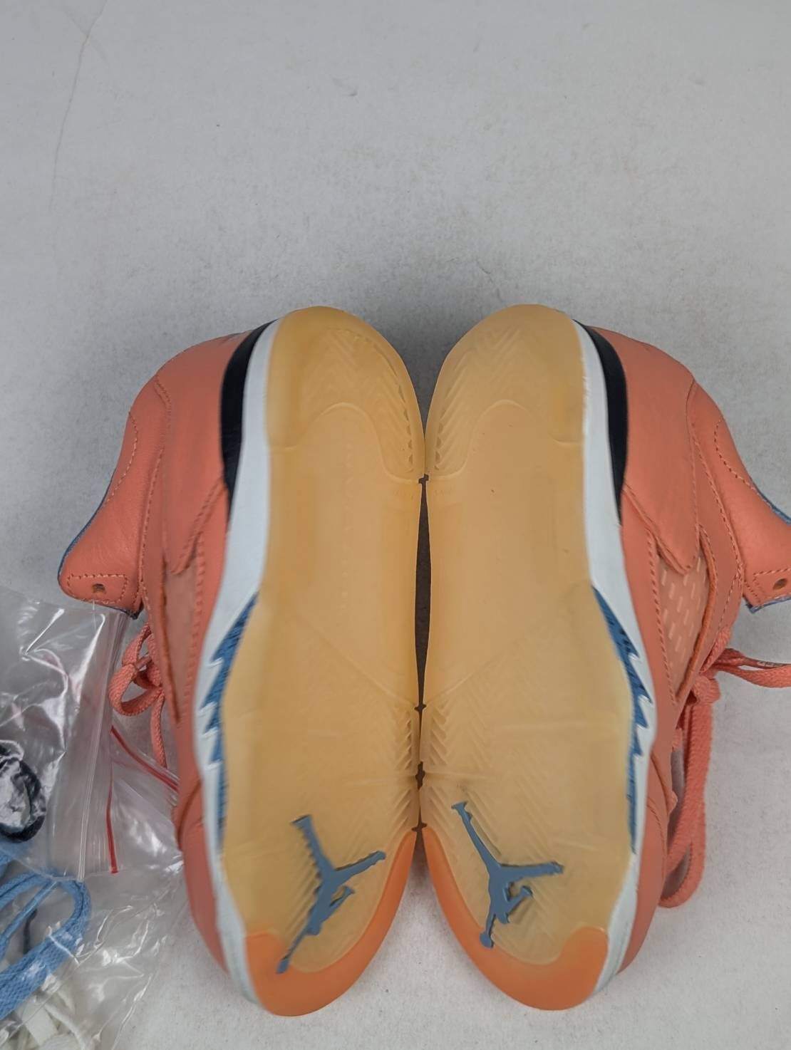 微瑕疵-左右腳鞋底泛黃鞋盒破損 DV4981-641 9C DJ Khaled X Air Jordan 5 "Crimson Bliss" TD 聯名款 緋紅極樂 粉橘 小童