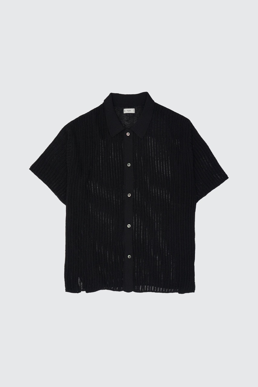 YOKE RIB KNIT SHEER SHIRT