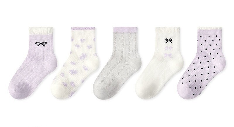 任選兩件$300【H0764】女寶//韓系夏季透氣網眼五入襪(S-XL)