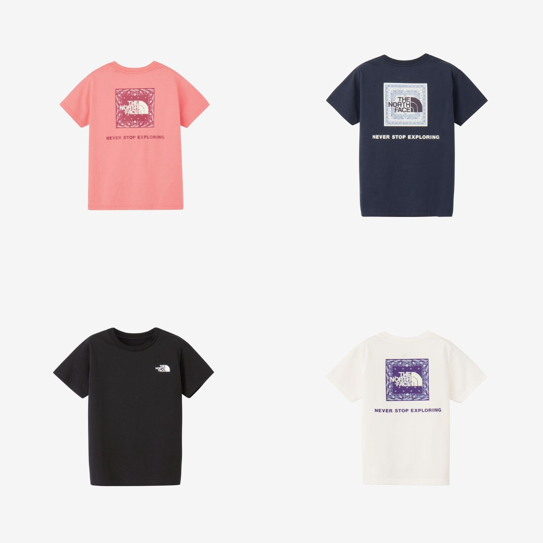 限時折扣預購┃日本 大童款 THE NORTH FACE BANDANA SQUARE LOGO TEE 變形蟲 短T
