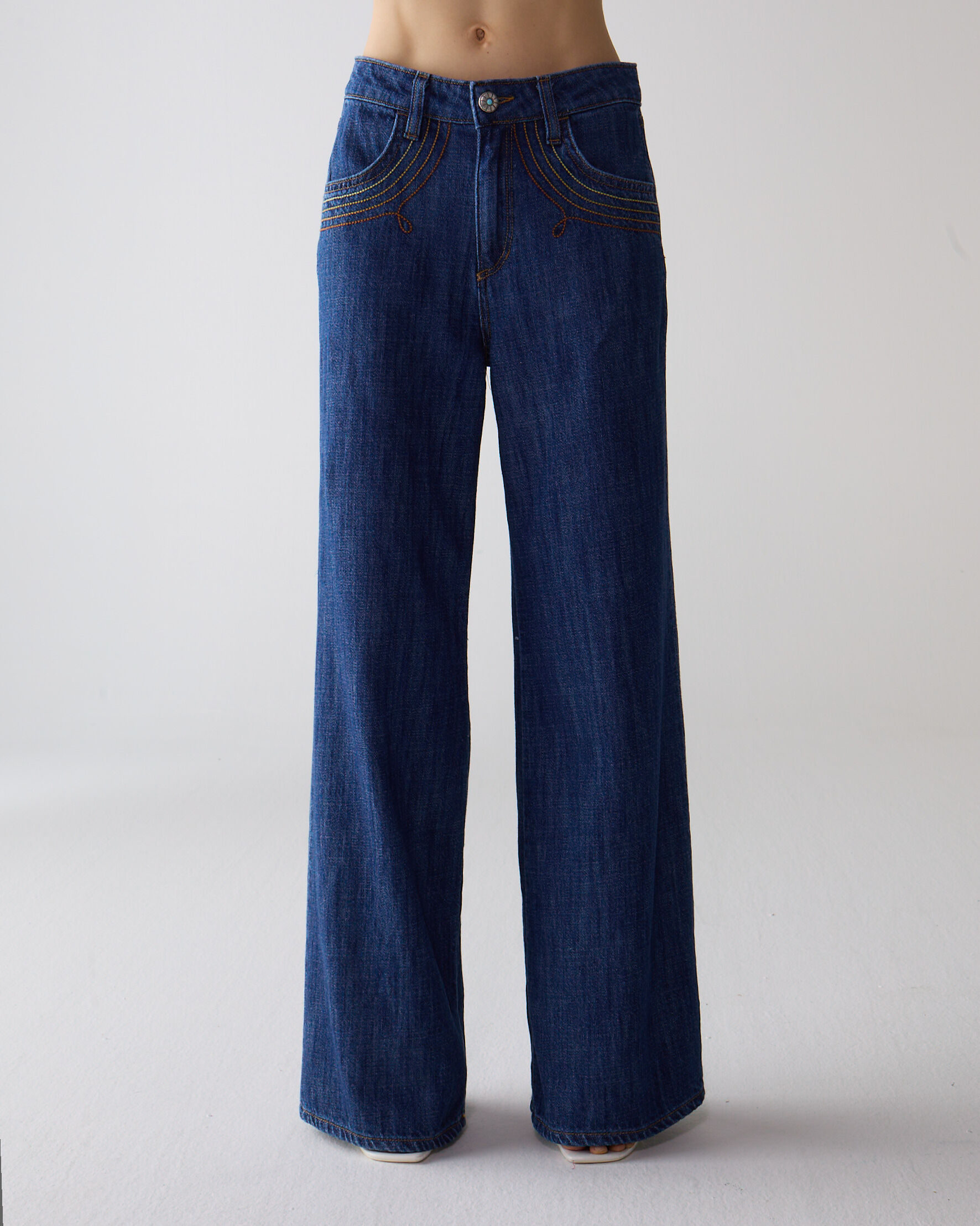 1SJ0503-185 [SHAFT JEANS] 五色刺繡漸層菸草牛仔布 #DP1DJ8D5124 (EU)