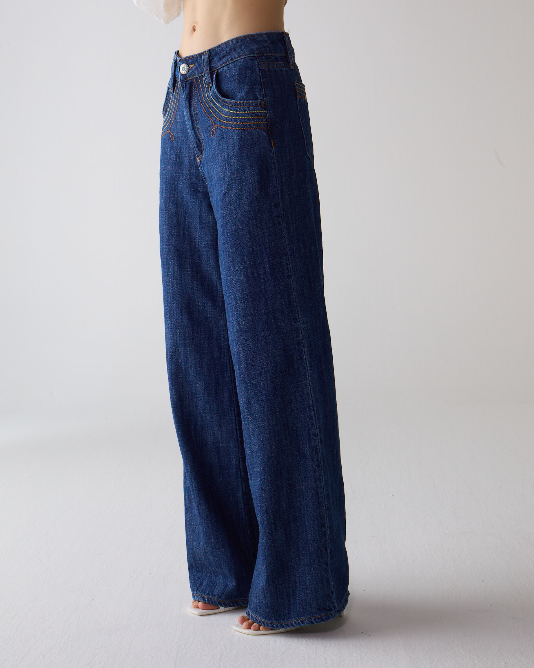 1SJ0503-185 [SHAFT JEANS] 五色刺繡漸層菸草牛仔布 #DP1DJ8D5124 (EU)