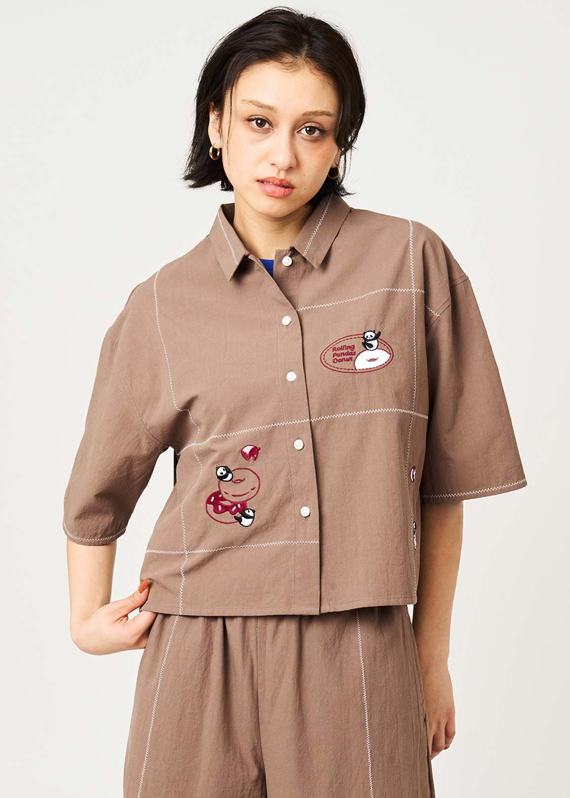 日本預訂 graniph GH Rolling Panda's Donuts | Short Shirt