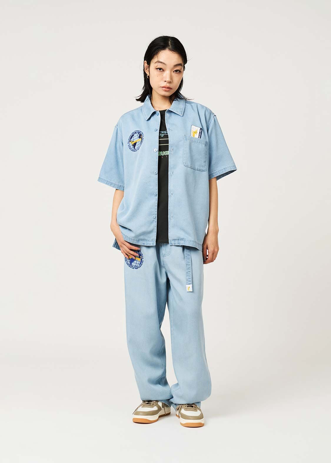 日本預訂 graniph GH Nagasugiru Inu Wanderer Pass | Cool Touch Denim Shirt