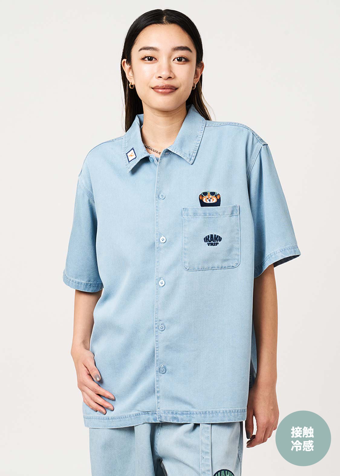 日本預訂 graniph GH Ika Trip | Cool Touch Denim Shirt