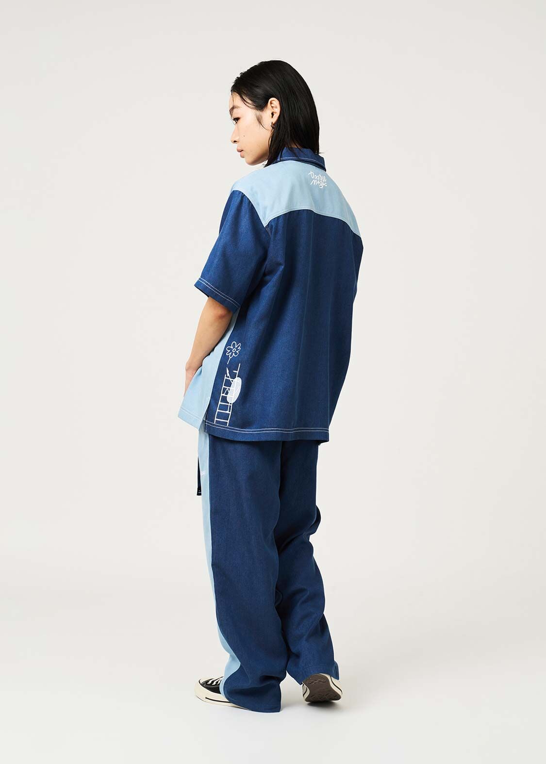 日本預訂 graniph GH Magic Paint Beautiful Shadow | Cool Touch Denim Shirt