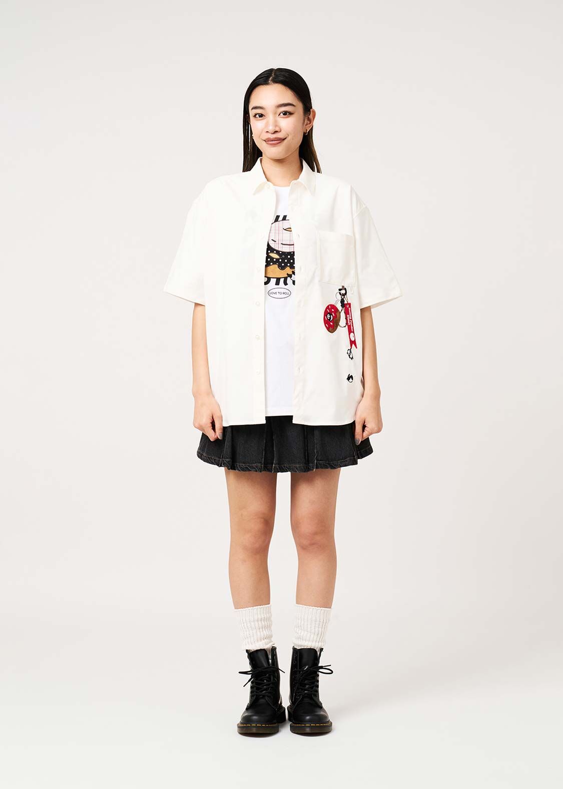日本預訂 graniph GH Rolling Panda's Donuts | Charm Short-Sleeve Shirt
