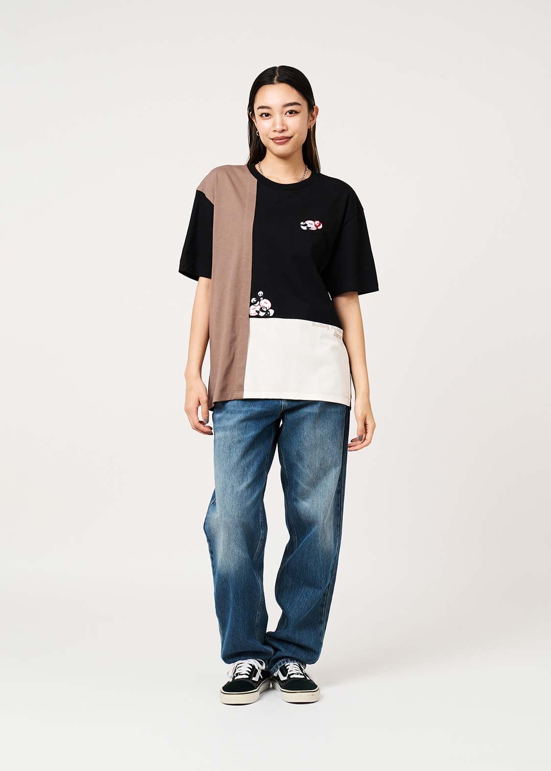 日本預訂 graniph GH Rolling Panda's Donuts | Color Block T-Shirt