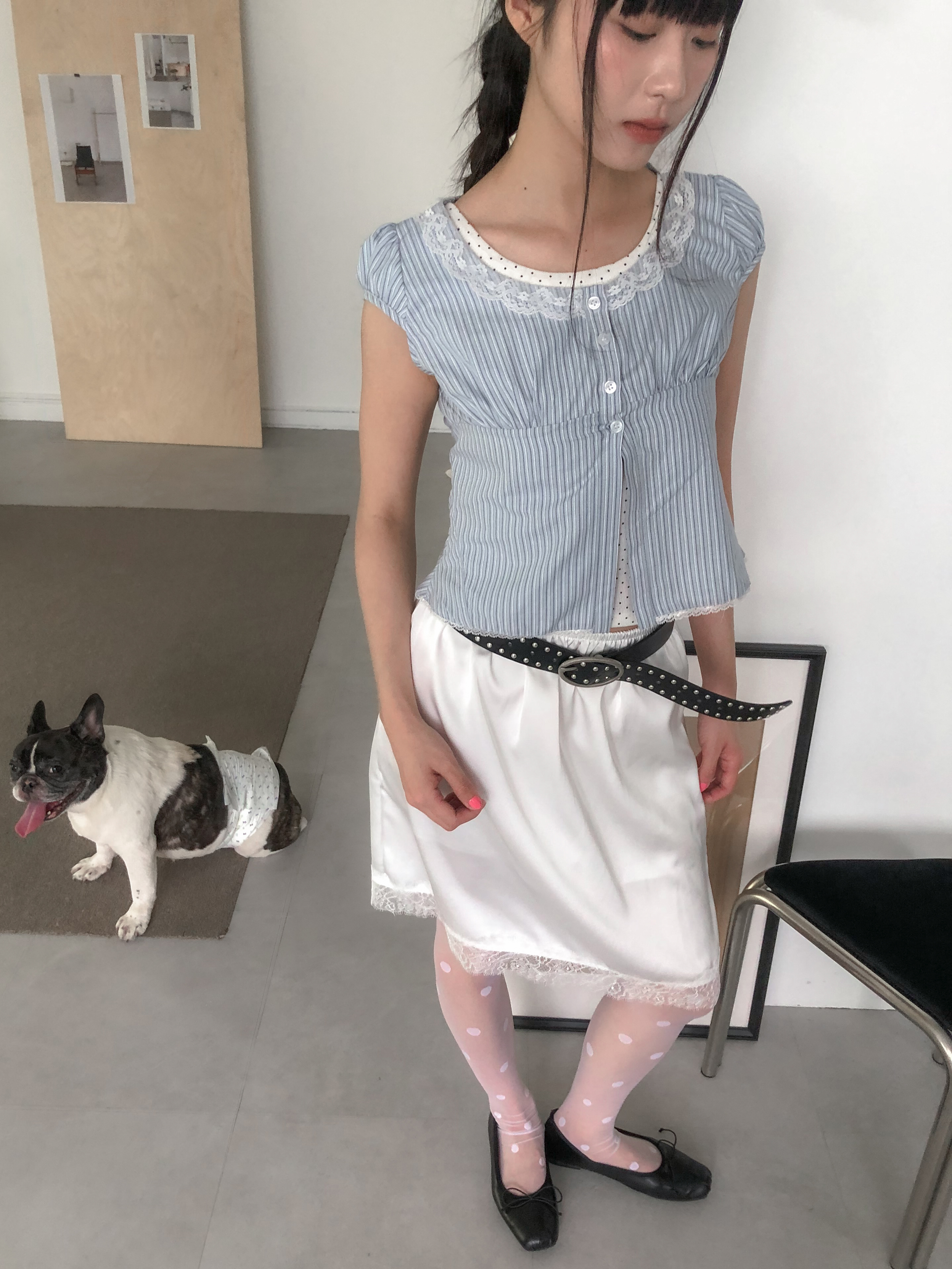 【discount】dot padded tank top #背心