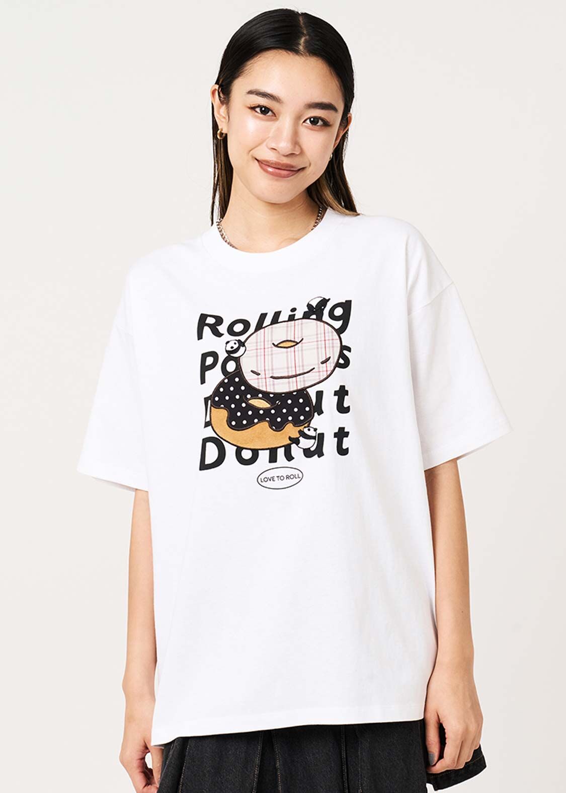日本預訂 graniph GH Rolling Panda's Donuts | Applique T-Shirt