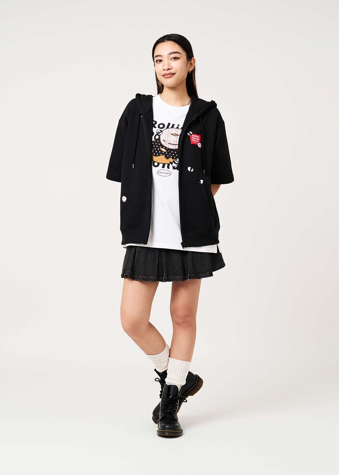 日本預訂 graniph GH Rolling Panda's Donuts | Short-Sleeve Zip Hoodie