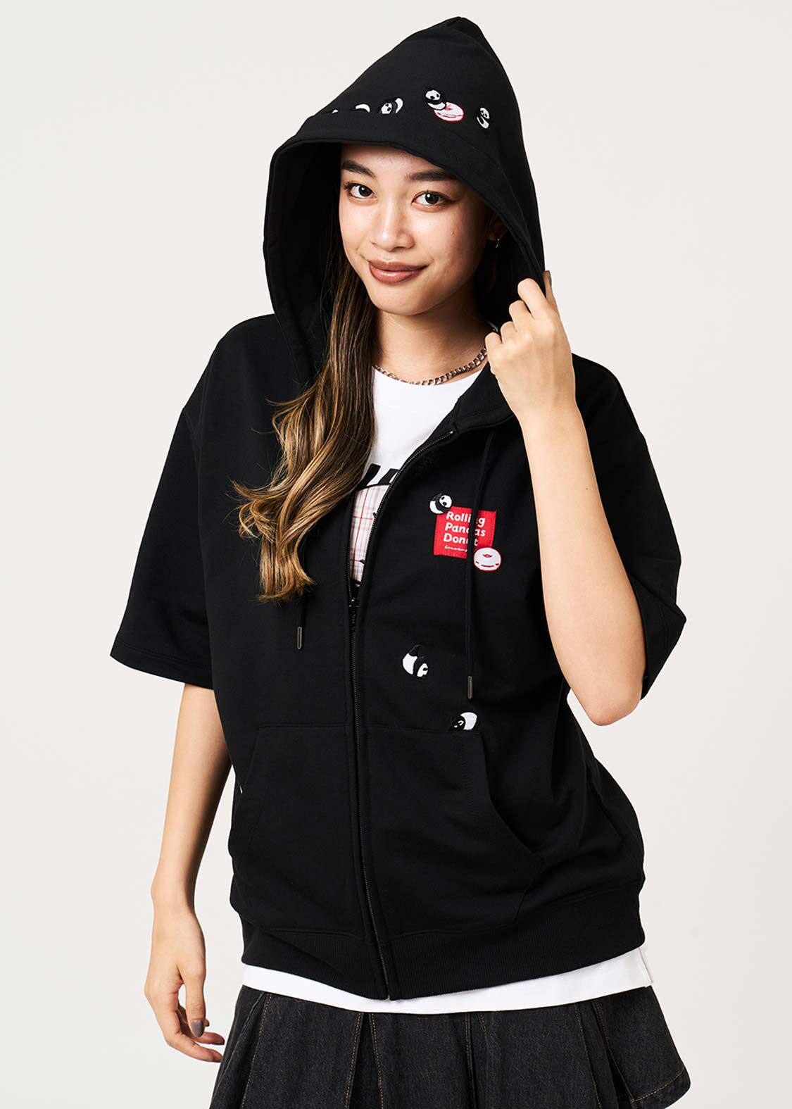 日本預訂 graniph GH Rolling Panda's Donuts | Short-Sleeve Zip Hoodie