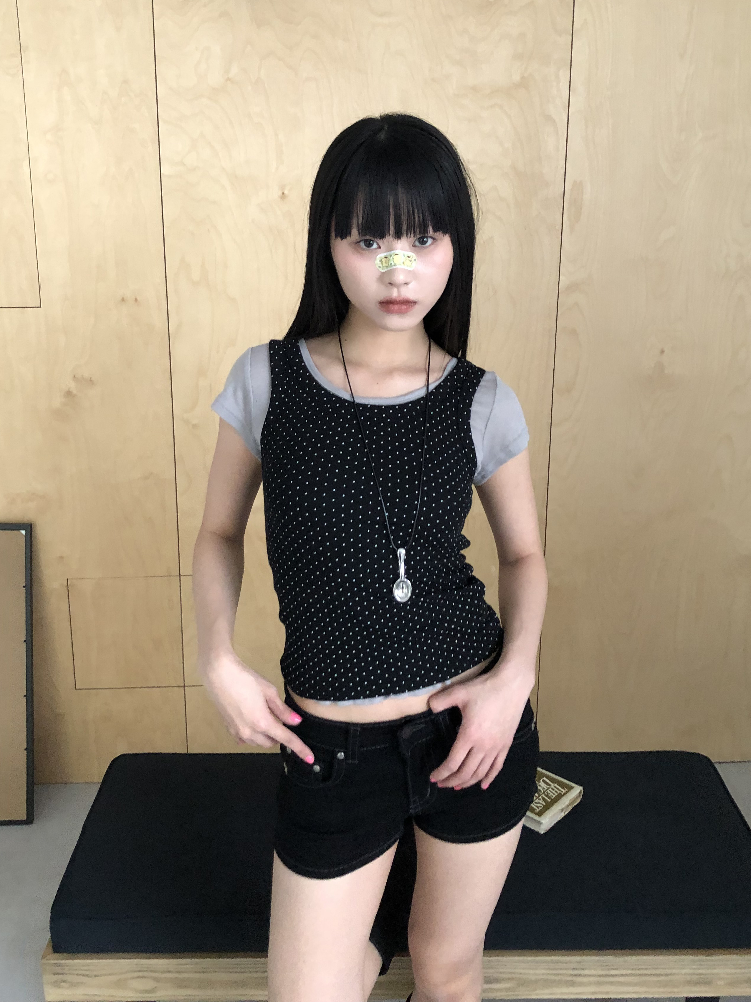 【discount】dot padded tank top #背心