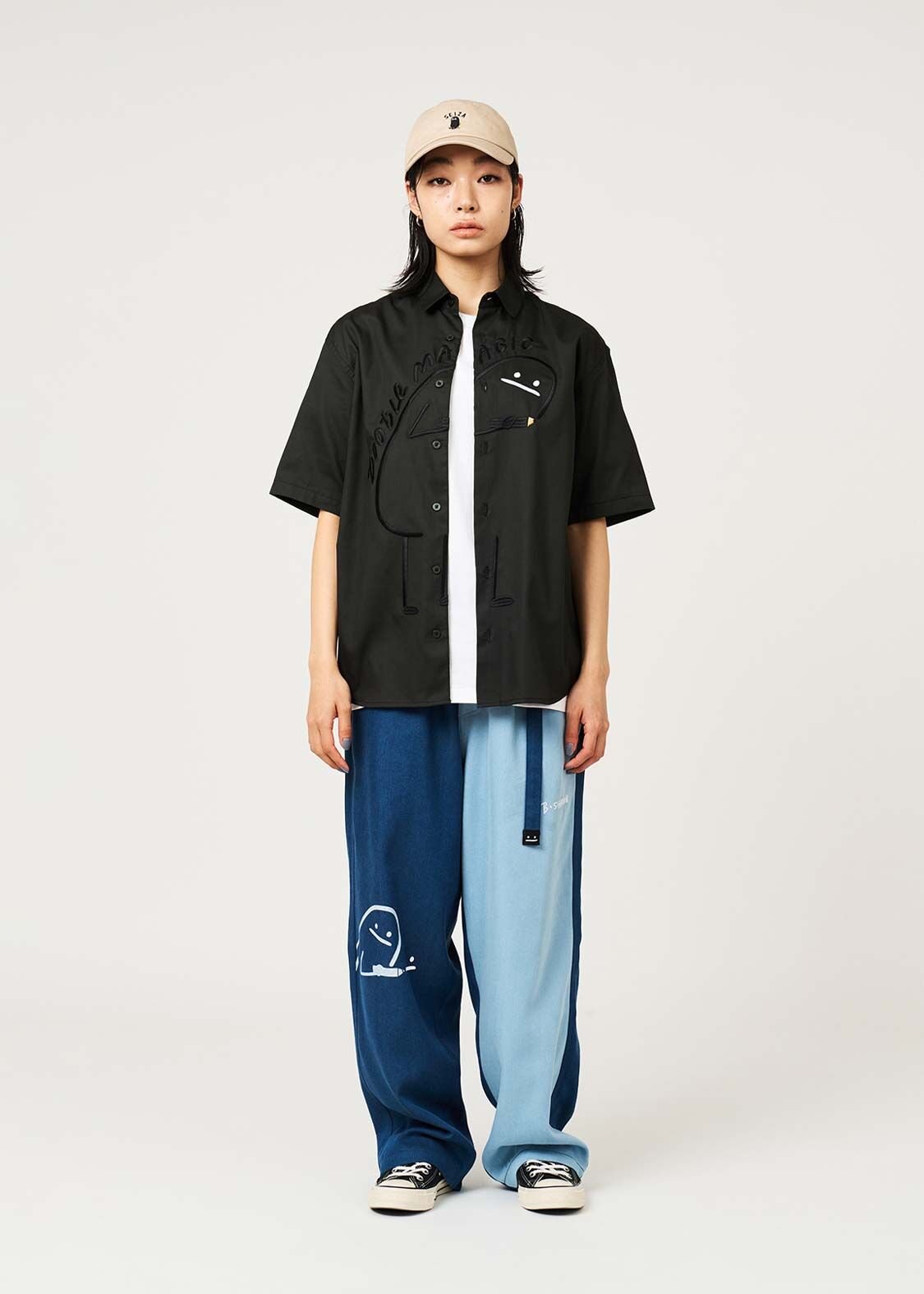日本預訂 graniph GH Magic Paint Beautiful Shadow | Loose Fit Short-Sleeve Shirt