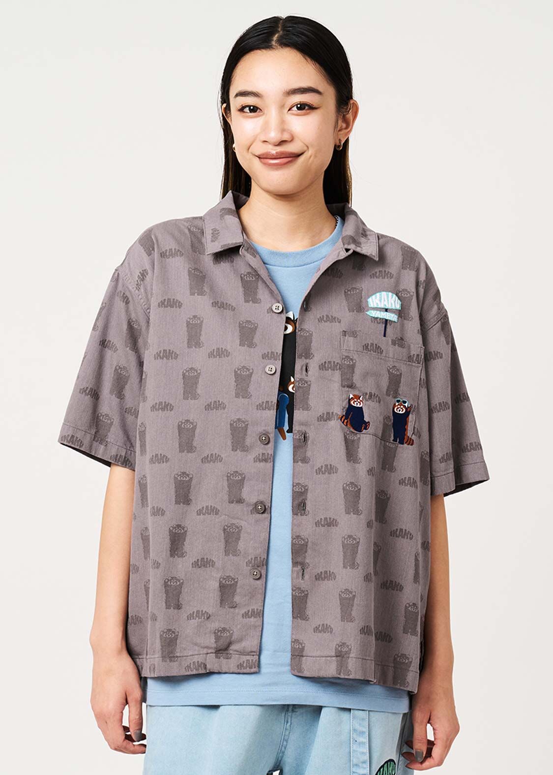 日本預訂 graniph GH Ika Trip | Jacquard Short-Sleeve Shirt