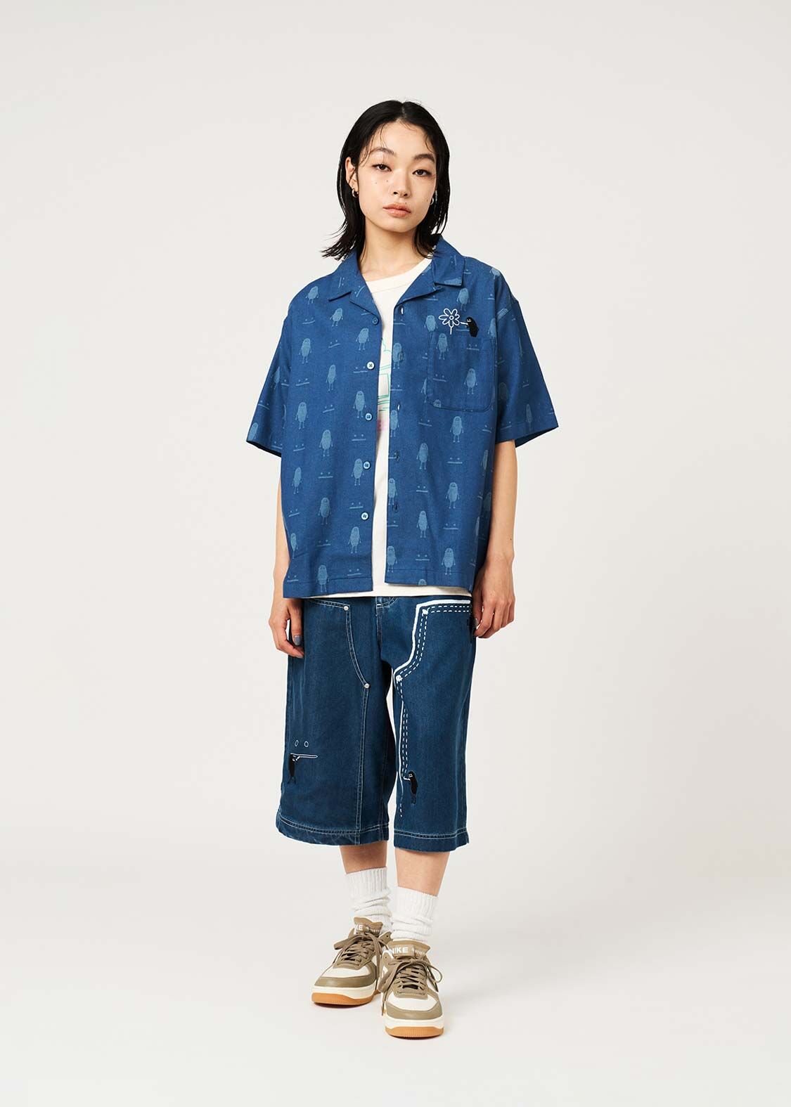 日本預訂 graniph GH Magic Paint Beautiful Shadow | Jacquard Short-Sleeve Shirt