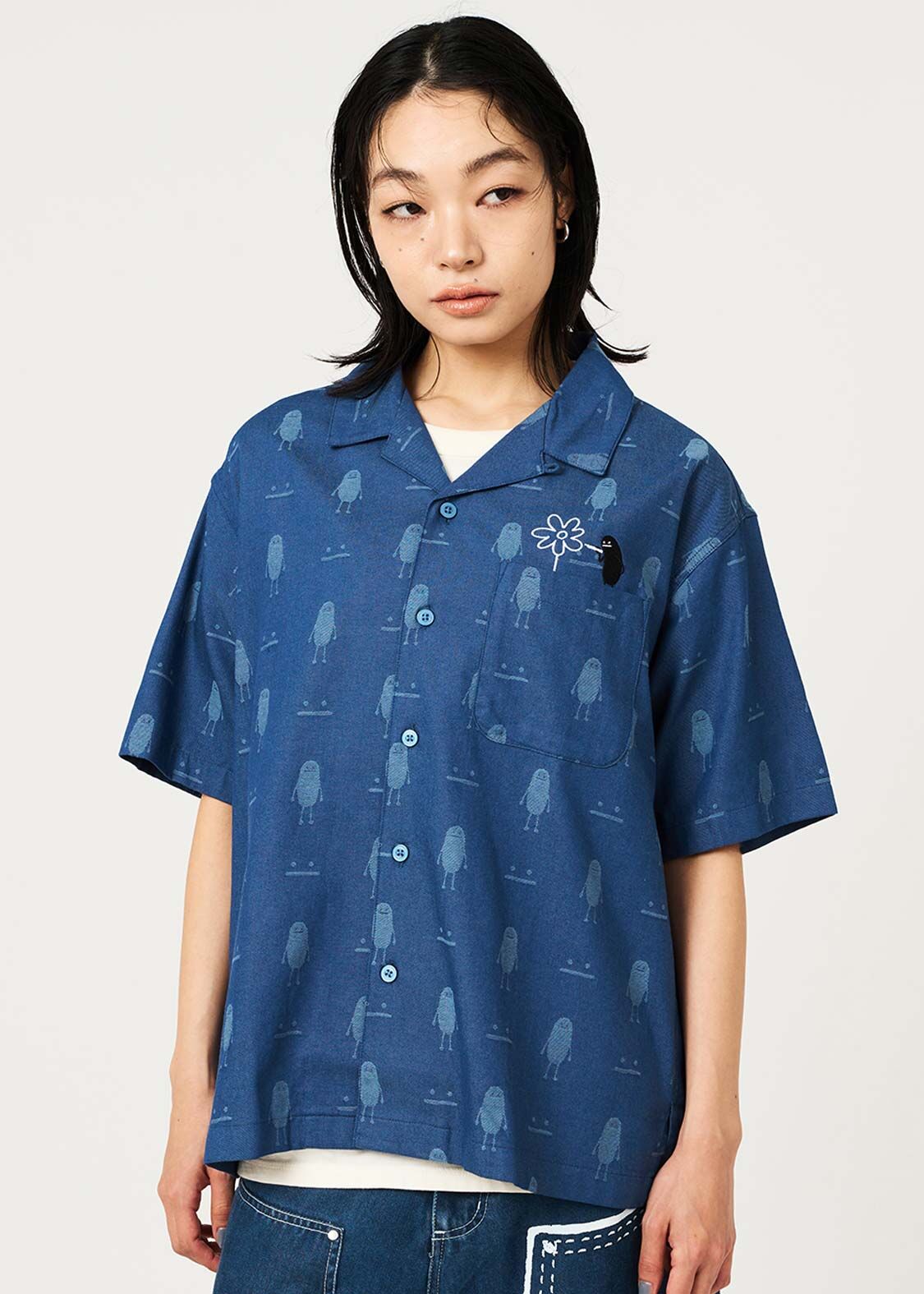 日本預訂 graniph GH Magic Paint Beautiful Shadow | Jacquard Short-Sleeve Shirt