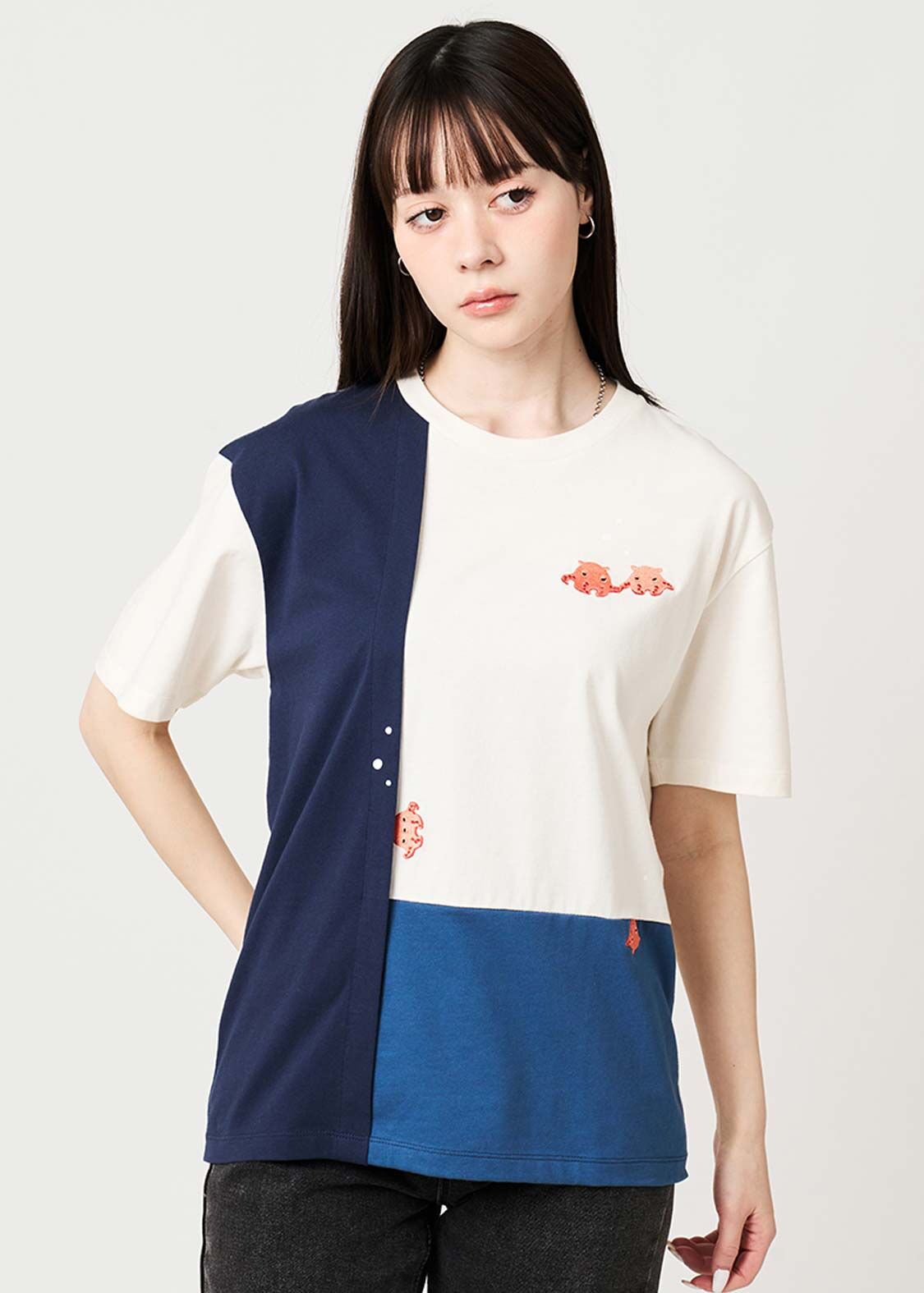 日本預訂 graniph GH Dumbbell Octopus | Color Block T-Shirt
