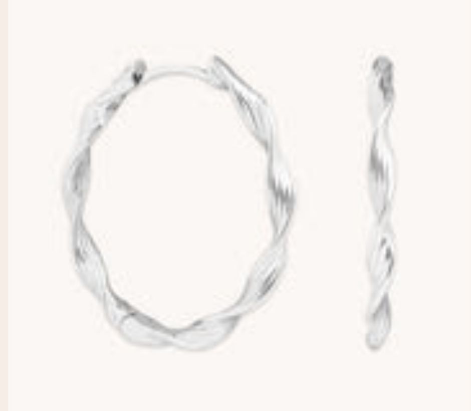 英國代購 (獨立訂單)--ASTRID & MIYU Twist Large Hoops in Silver