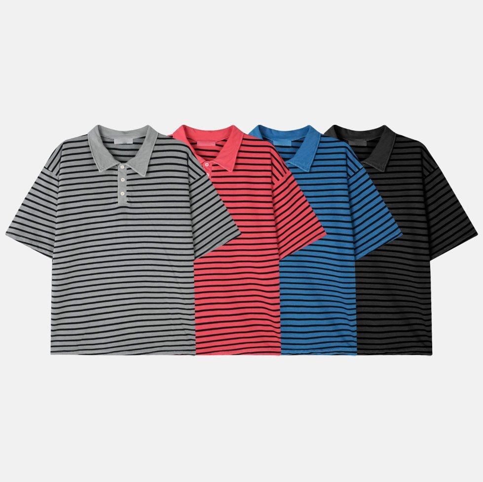 橫間Polo短袖Tee Weather-008T