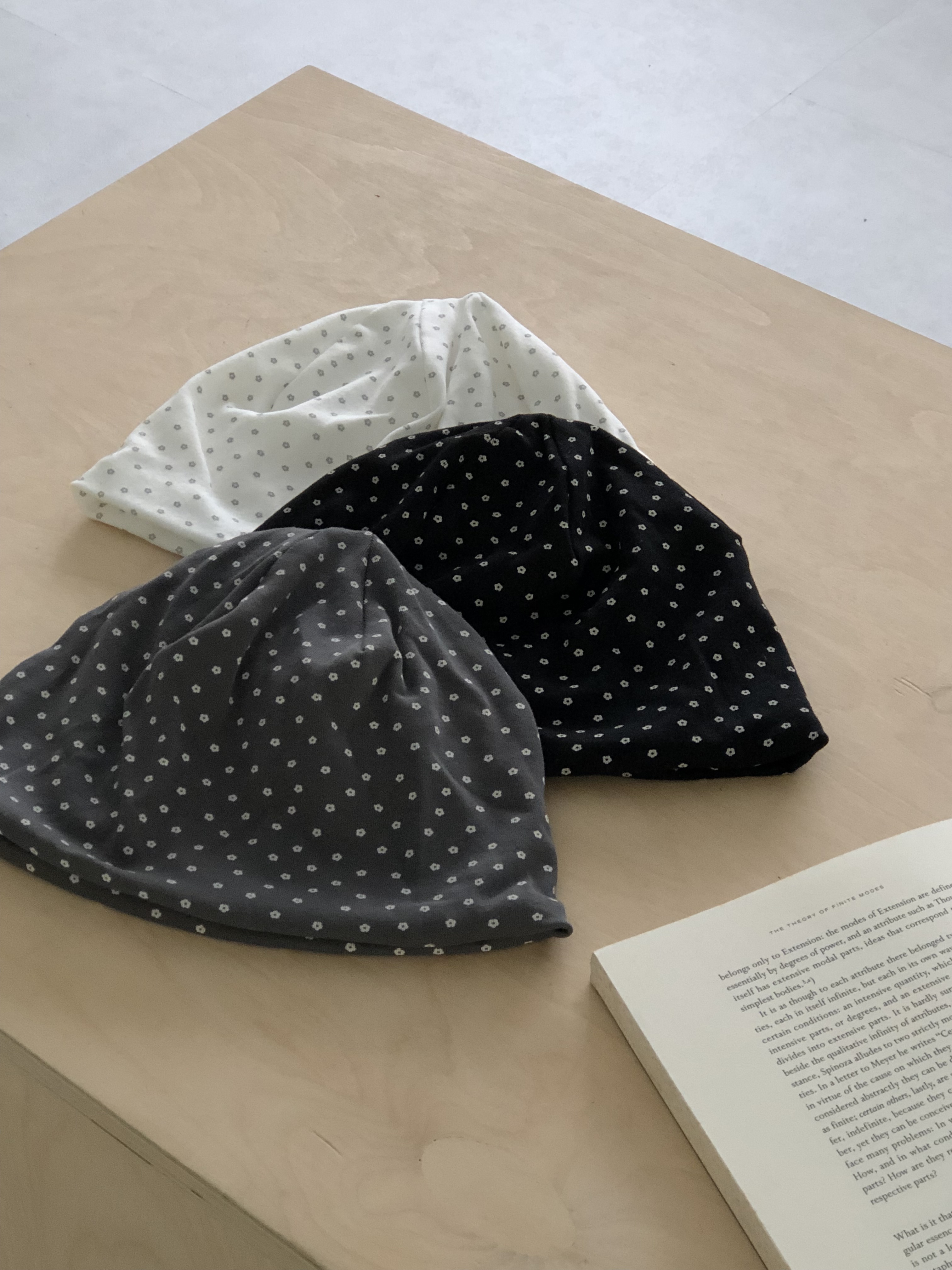 reversible floral beanie
