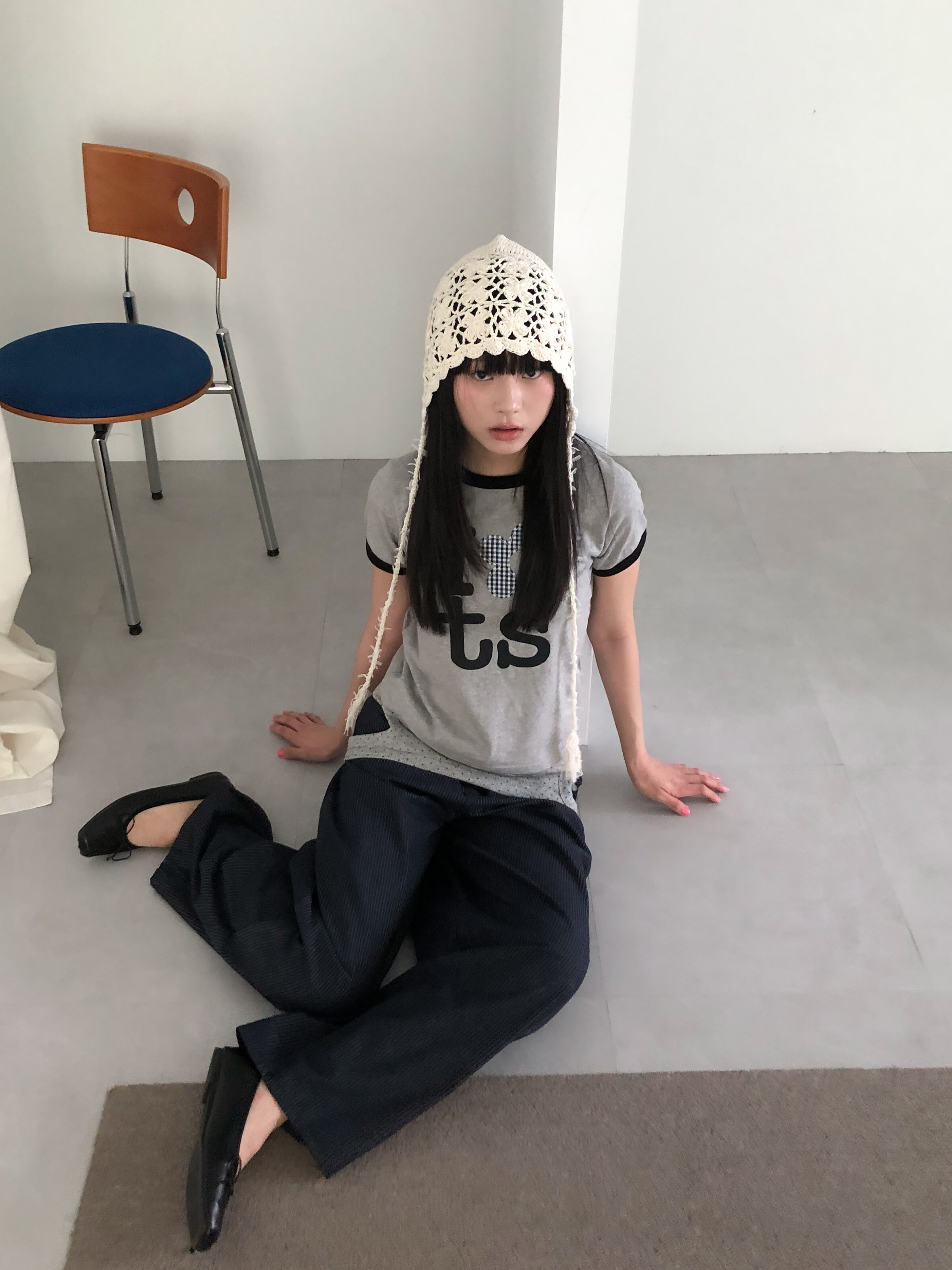 手工鉤織蕾絲綁帶帽