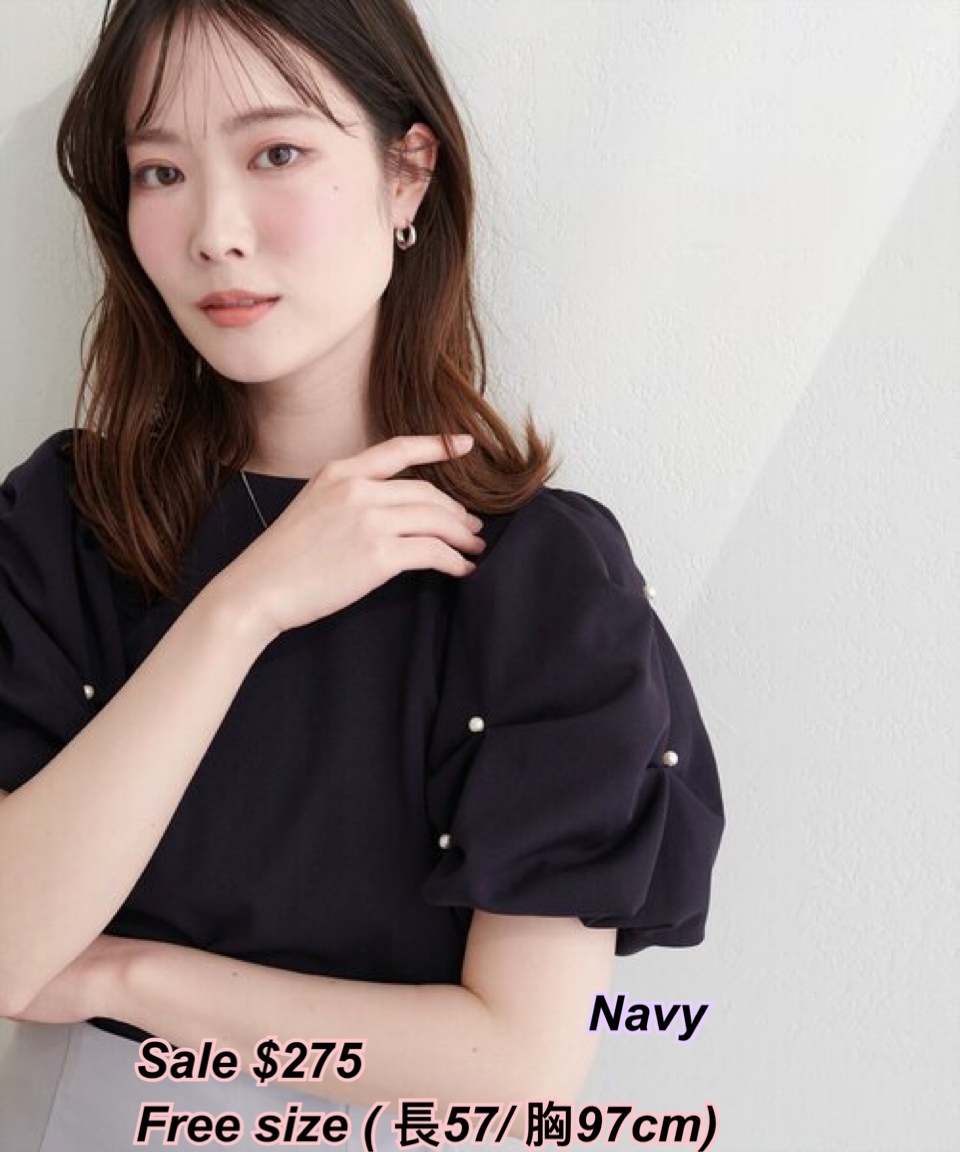 260503 日系女裝 珠珠泡泡手袖上衣/4 色