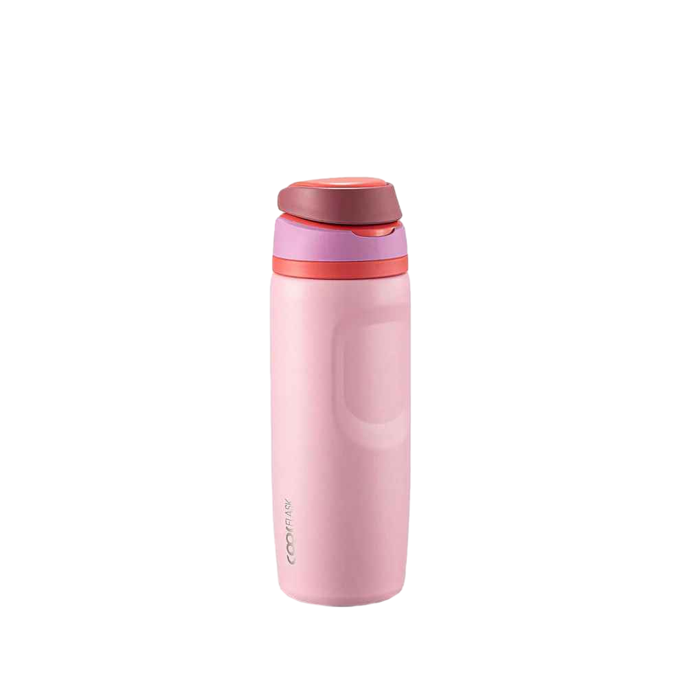 【Coolflask】真空彈蓋不鏽鋼水壺24oz(710ml)  | MegaSip Water Bottle  粉