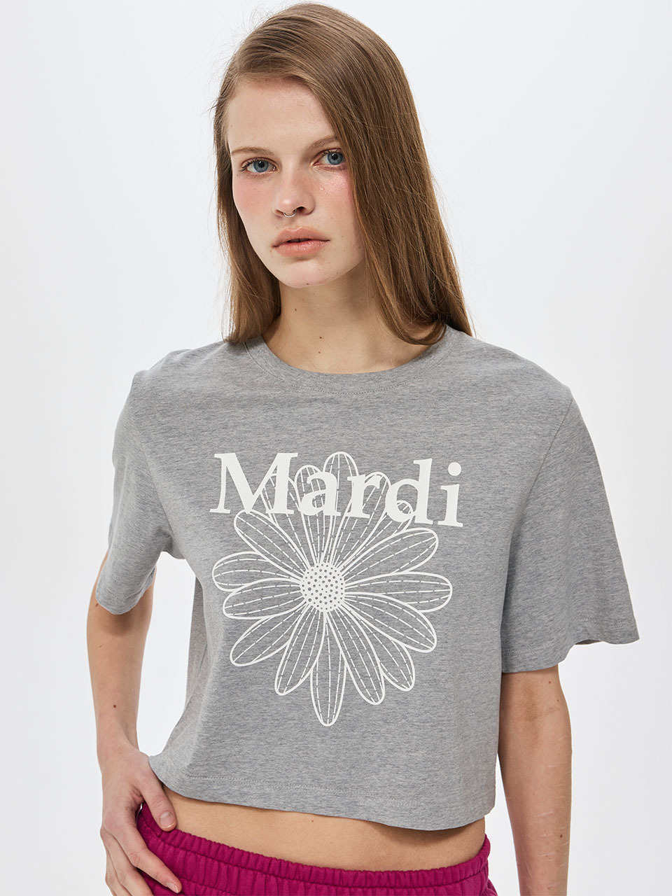 Mardi Mercredi CROPPED BASIC TSHIRT FLOWERMARDI
