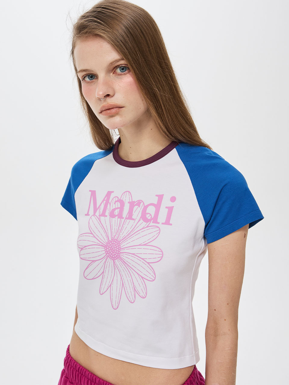 Mardi Mercredi CROPPED TSHIRT RAGLAN FLOWERMARDI