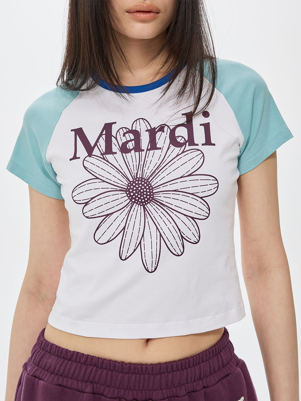 Mardi Mercredi CROPPED TSHIRT RAGLAN FLOWERMARDI