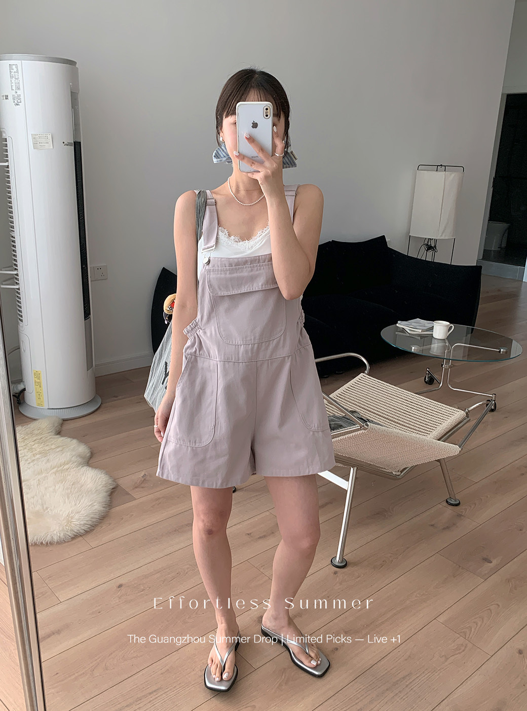 (A18)Daily Fit 奶霧工裝吊帶褲-2色