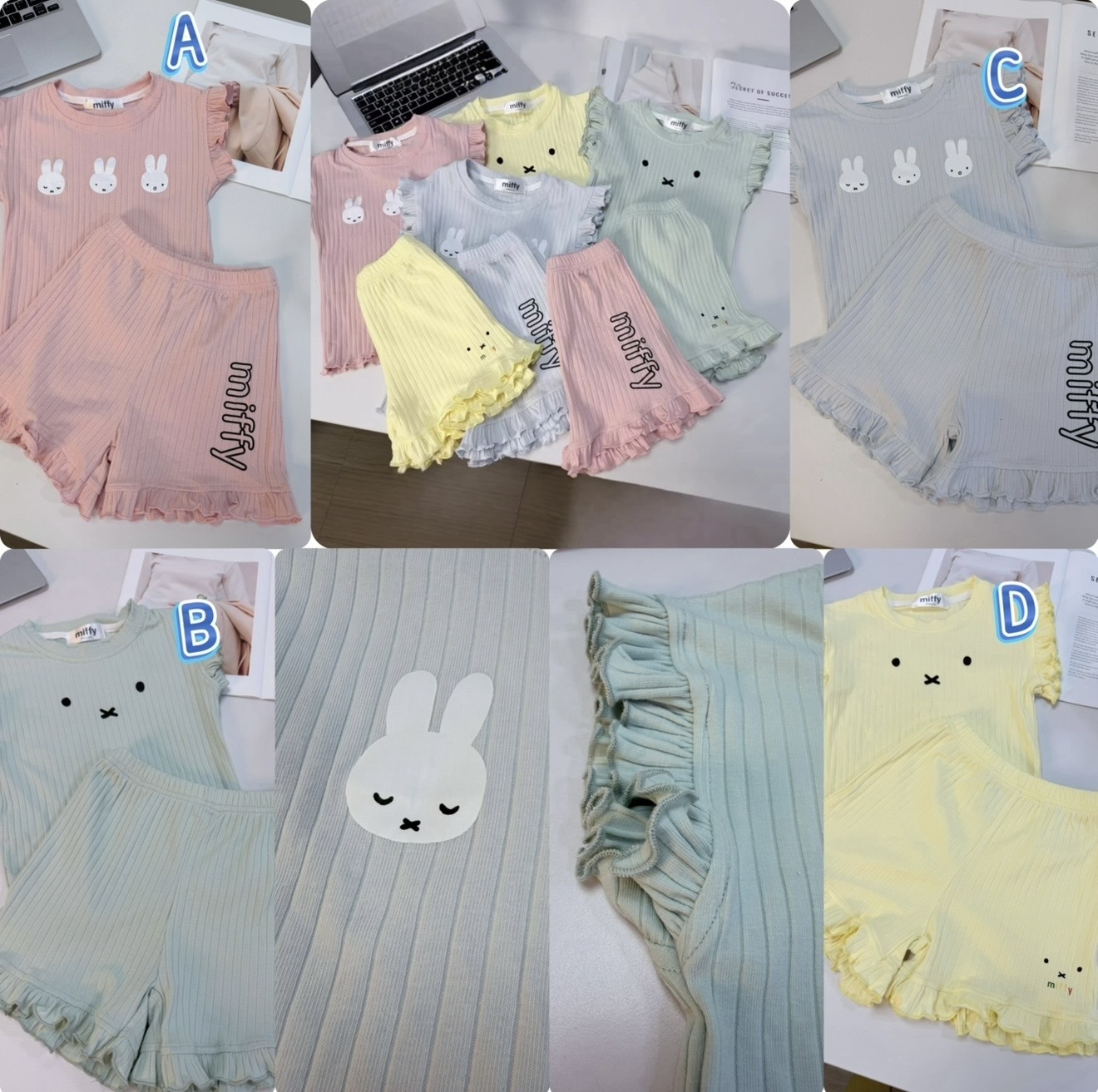 兒童Miffy 直坑紋短袖套裝-2600310