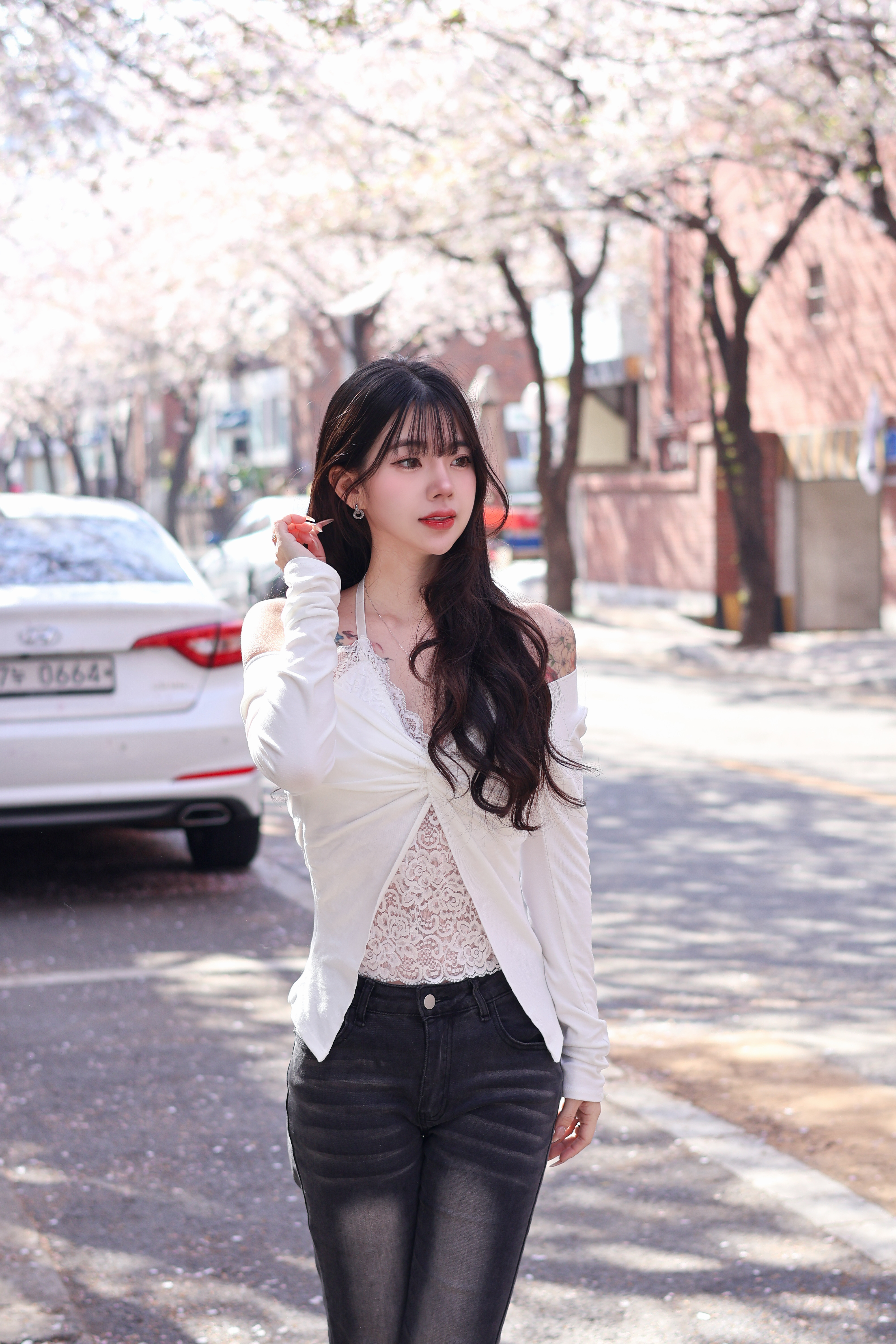 甜美蕾絲扭結假兩件💕