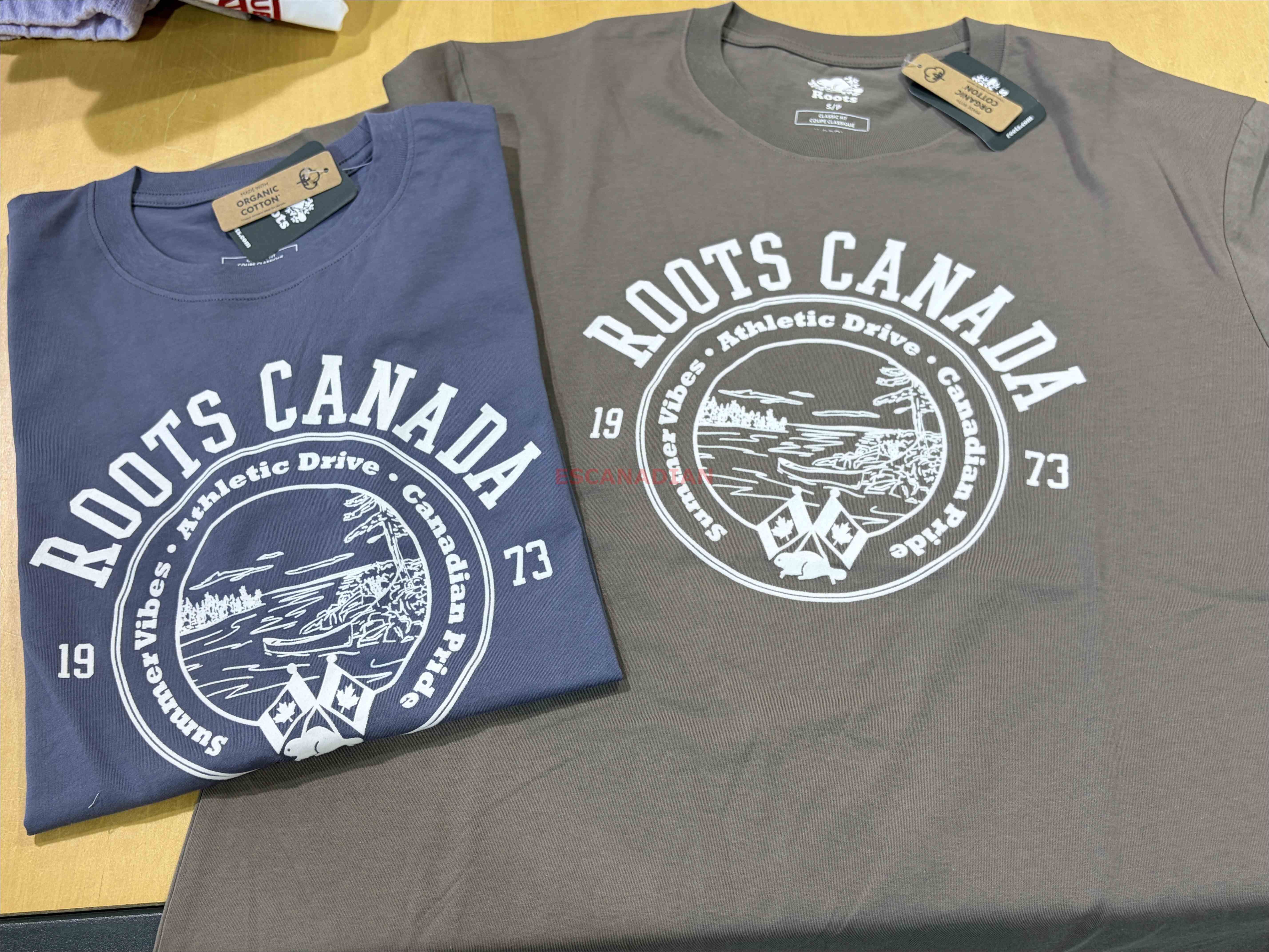 ROOTS 男大人 戶外系列 湖景圖案 短TEE (2色)