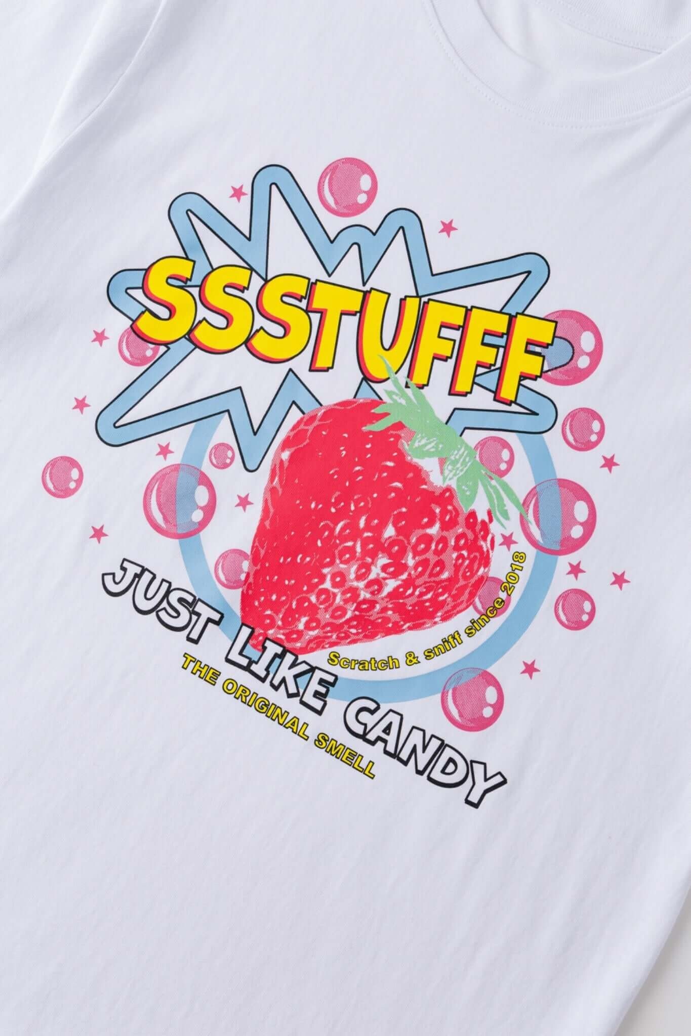 【Focus Store】現貨秒發 SSSTUFFF Strawberry Scractch&Sniff Tee "White" 草莓 白色 短袖