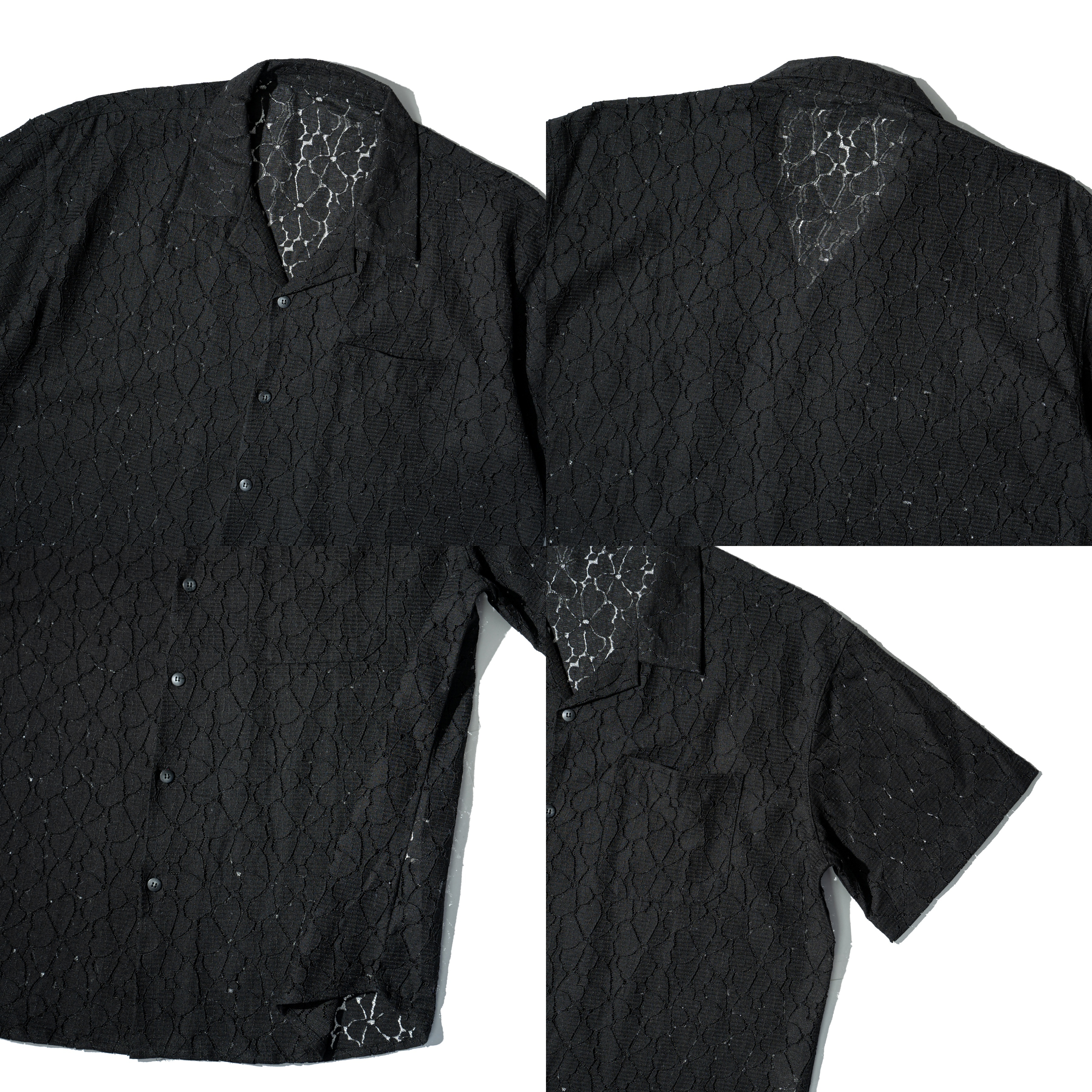 Pointelle-Knit Shirts 花朵 鏤空 短袖襯衫 [O-568]