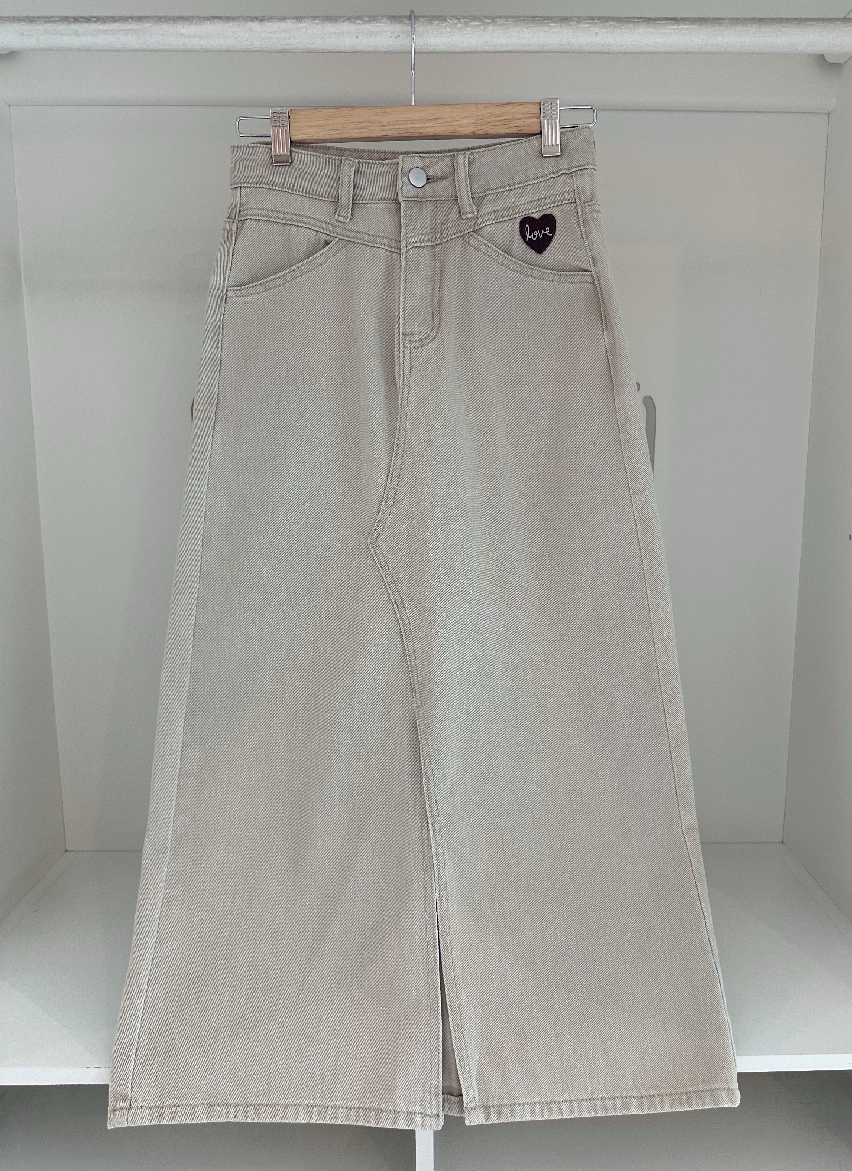 HIGH WAISTED DENIM PENCIL SKIRT