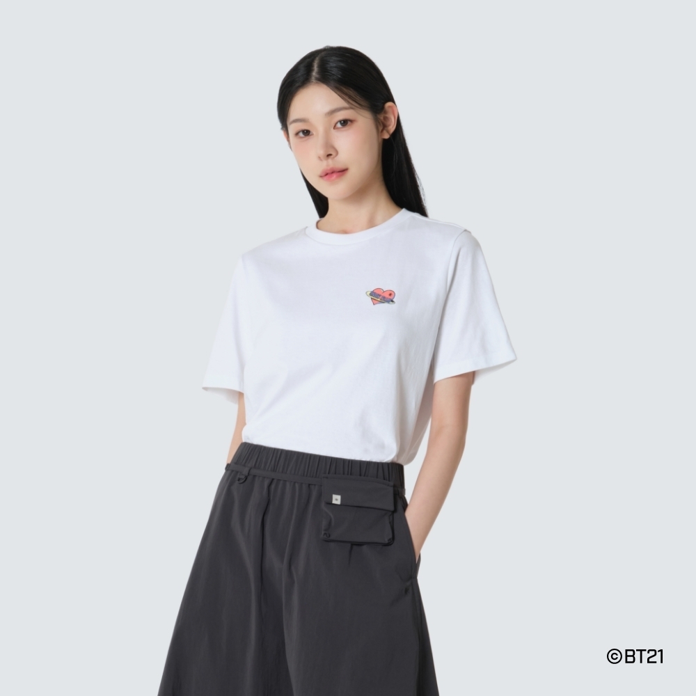 【SnowPeak 雪峰 聯名 BT21 開團優惠價至5/9 晚上12:00 🔥 】Snow Peak 聯名 BT21 Women Semi Crop Short Sleeve T-shirt 女款 BT21大集合 短tee S26MWFTS91