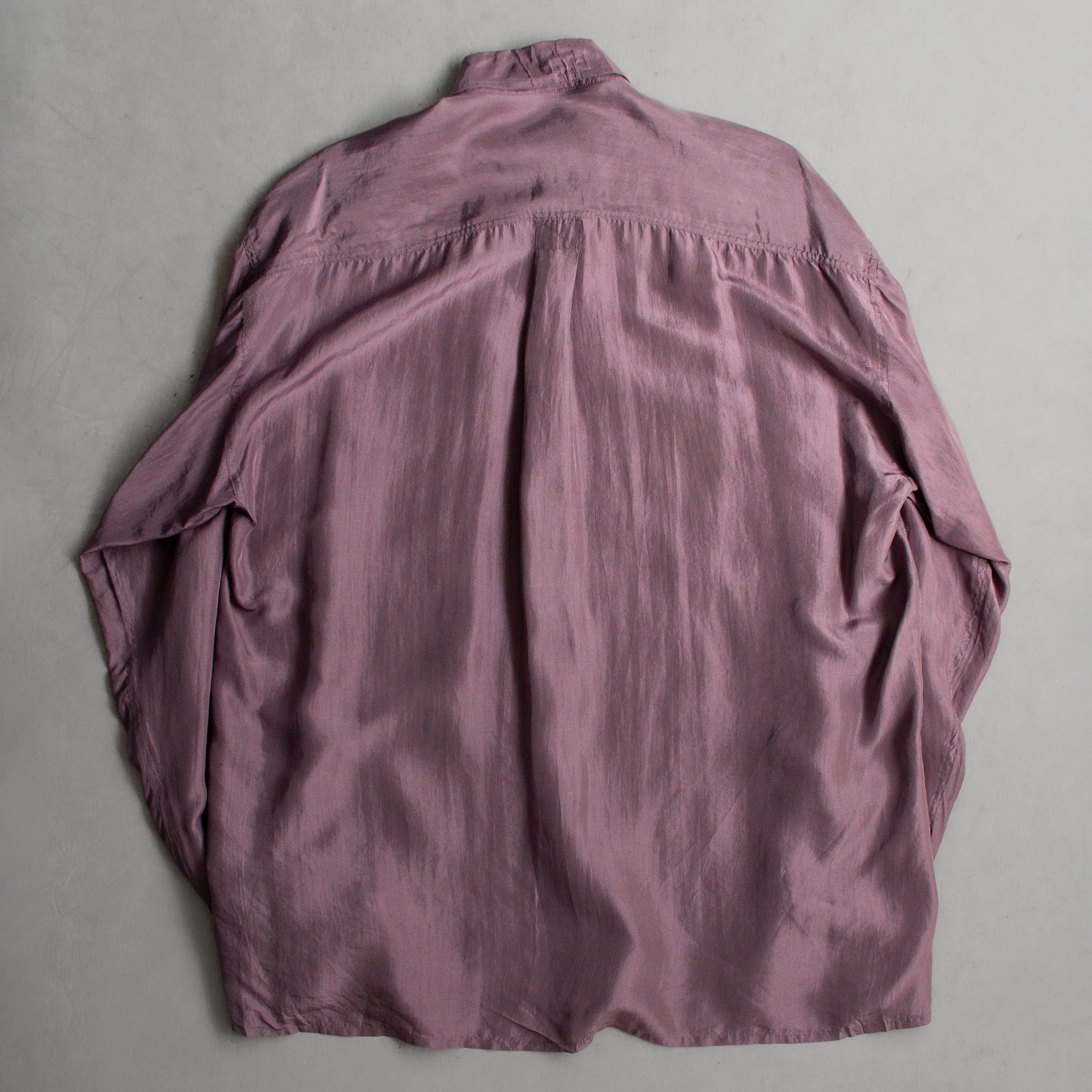 VINTAGE SILK SHIRT 紫色 緞面 絲質 長袖 襯衫