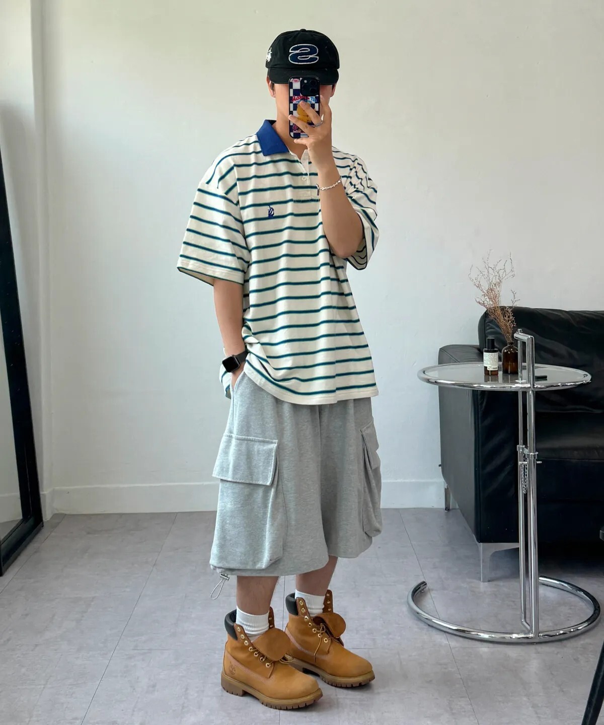 【OWN】NAUTICA 條紋 立領 POLO衫 小LOGO 刺繡 短袖上衣 復古 寬鬆 帆船 春夏新品 26SS 不分男女 淺灰 炭灰 米白 酒紅
