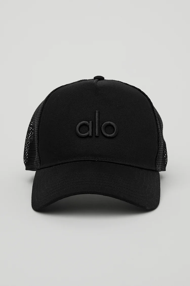 <瘦臉神器❤️‍🔥> alo 休閒貨車網帽 黑