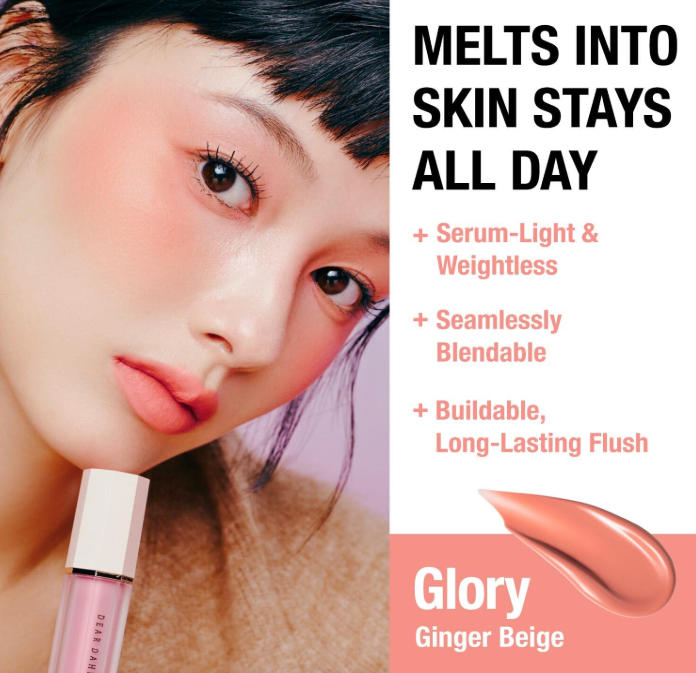RN260503-H50 DEAR DAHLIA PETAL DROP LIQUID BLUSH - GLORY花瓣液體腮紅 (水光款)GLORY   暖杏珊瑚4g EXP 27.05月 或以後"