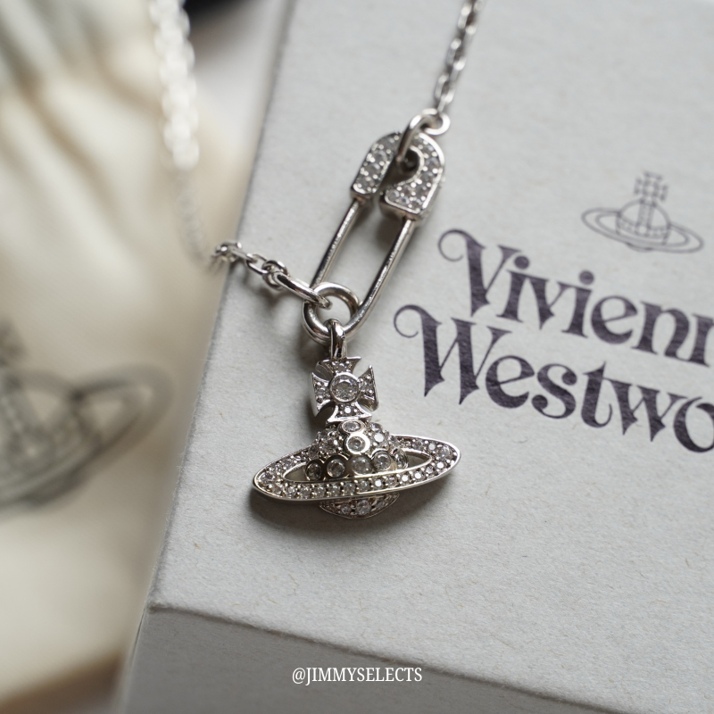 【代購】Vivienne Westwood 西太后 Lucrece 水晶滿鑽別針項鍊／RELIEF 浮雕土星珍珠項鍊｜兩款可選