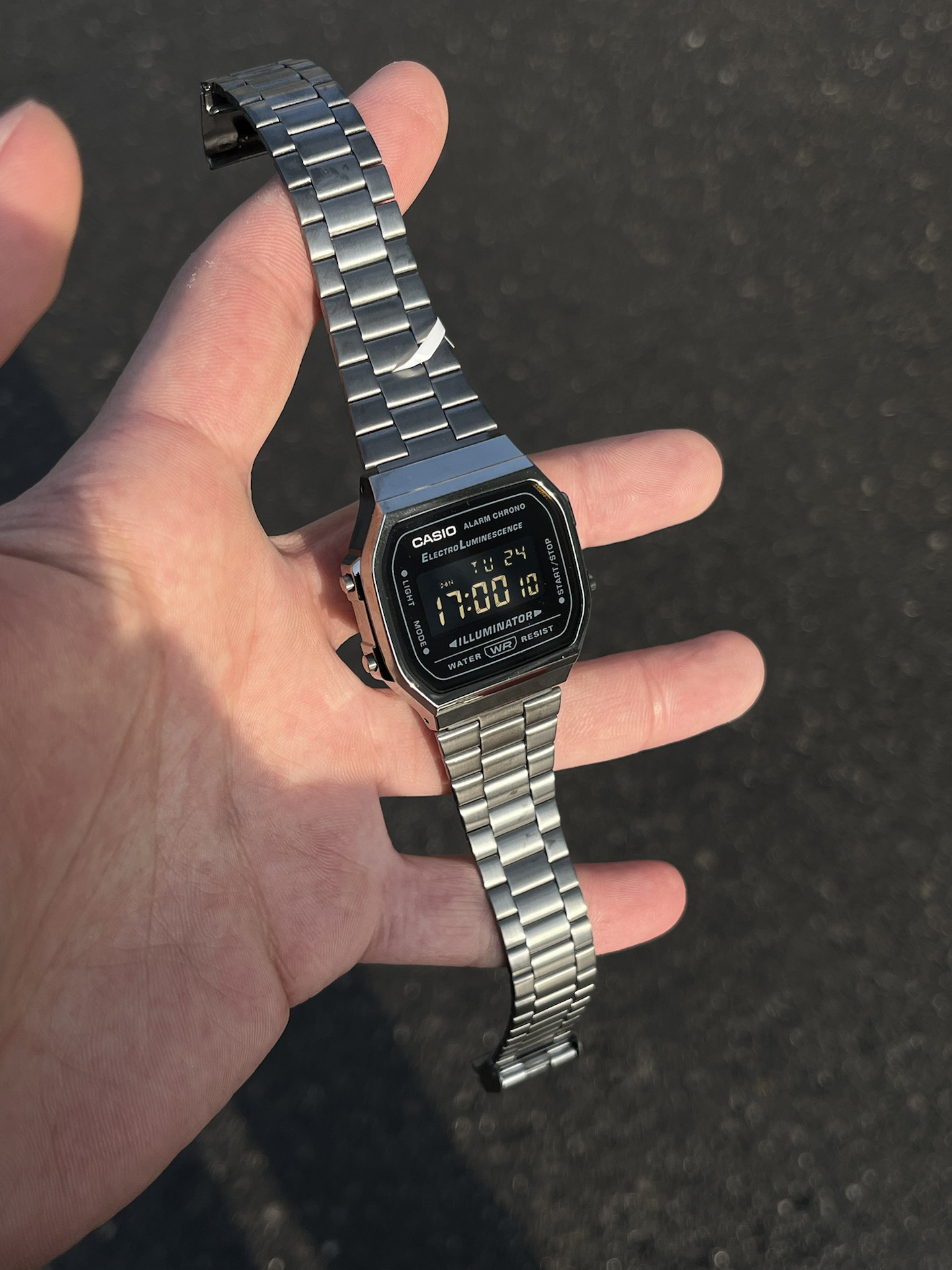 代購-CASIO卡西歐 VINTAGE系列-A168 石英機芯 不鏽鋼錶帶 黑色錶盤 黑魂 手錶