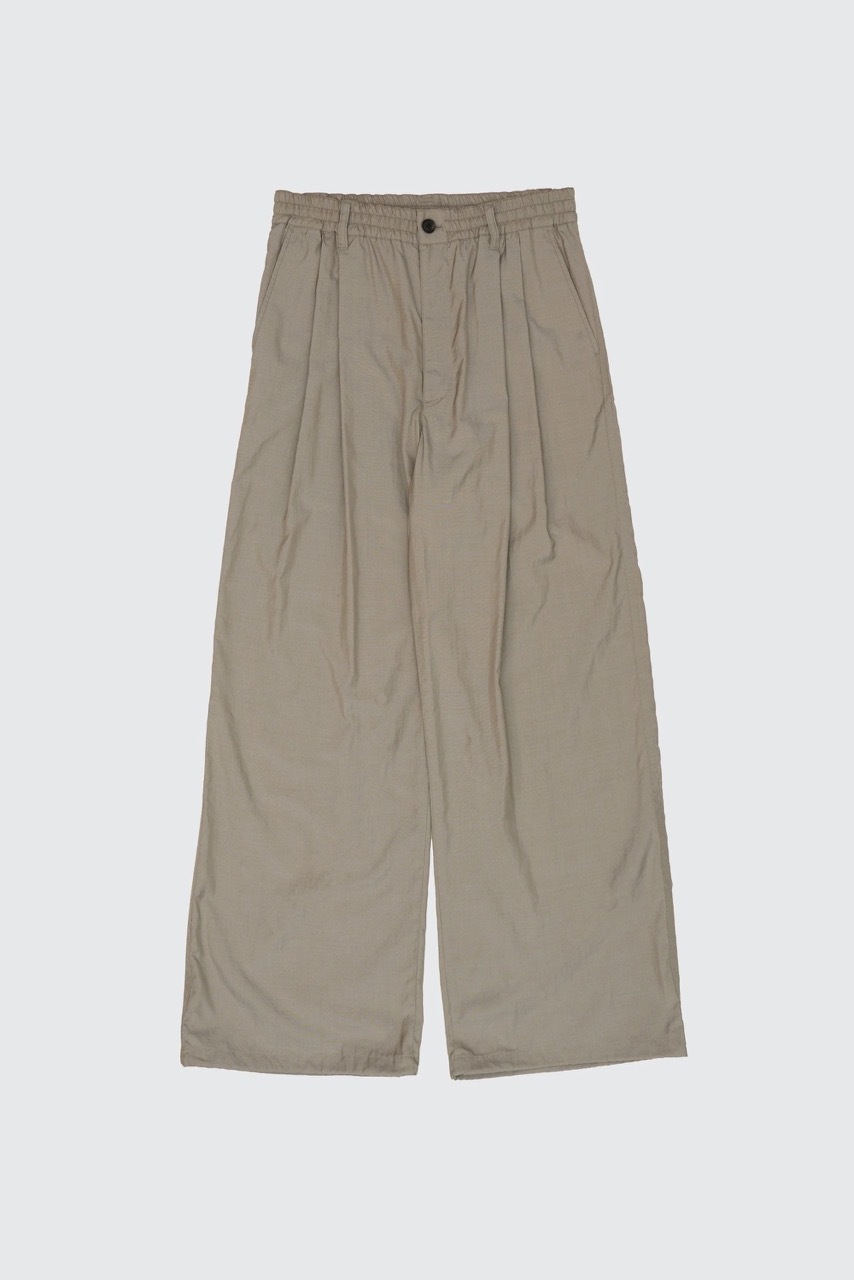 YOKE SILK NYLON 2PLEATED EASY PANTS (2COL)