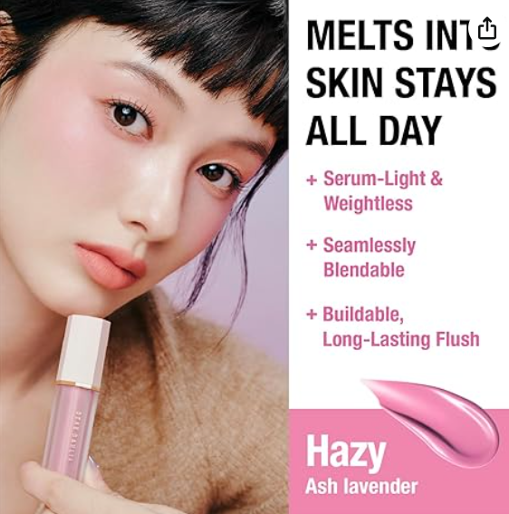 RN260503-H58 DEAR DAHLIA PETAL DROP LIQUID BLUSH_HAZY花瓣液體腮紅 (水光款)HAZY   朦朧豆沙4g EXP 27.05月 或以後"